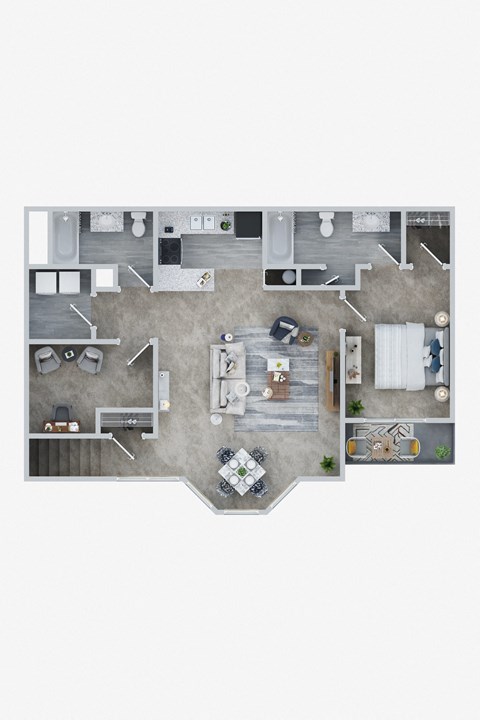 1 Bedroom | 1.5 Bath (Second Floor)