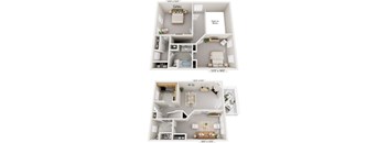 A diagram shows the layout of a two-bedroom apartment.