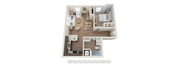 a floorplan of a 1 bedroom apartment