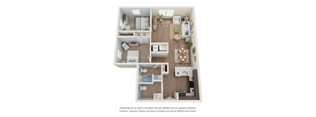 a floorplan of a 2 bedroom apartment with 2 windows in the living room