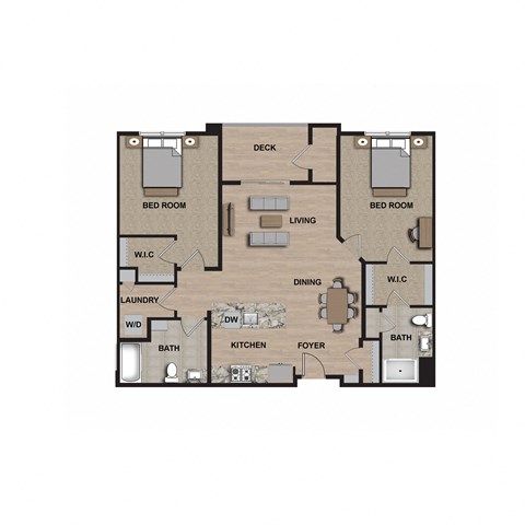 C-2D  Floor Plan at 21 East Apartments, North Attleboro, MA