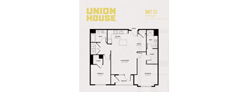 A floor plan of a Union House apartment unit C5 with 1,171 square feet.
