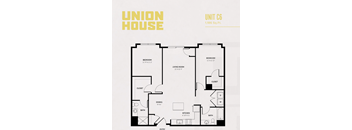 A floor plan for a Union House unit C6, which is 1,186 square feet.
