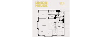 A floor plan of a Union House unit C9, which is 1,399 square feet.