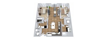 bedroom floor plan an open concept living room and kitchen with a wood