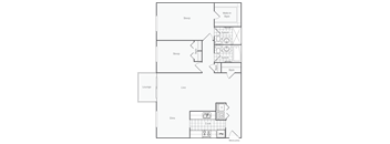 A floor plan of a house with labeled rooms such as Living Room, Dining Room, Kitchen, and Bedrooms.