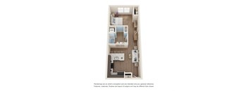 a floor plan of a 1 bedroom apartment