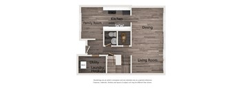 1341 SF 4 Bedroom | 2.5 Bath 1st Floor floor plan at Haven South, Brunswick, ME, 04011