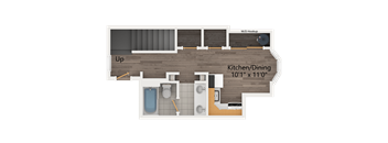 2 Bedroom 1 bathroom Floor Plan A  at Haven West in Brunswick, ME