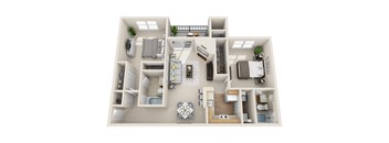 2 Bedroom | 2 Bath with Balcony