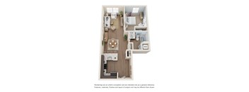 a floor plan of a 1 bedroom apartment at atlantic pointe