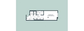 Studio_511sf Floor Plan at 1177 Greens Farms, Connecticut