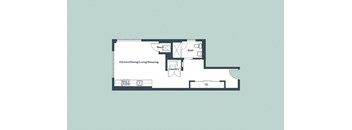 Studio_538sf Floor Plan at 1177 Greens Farms, Connecticut, 06880