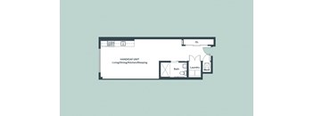 Studio_595sf Floor Plan at 1177 Greens Farms, Westport, 06880
