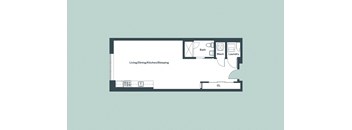 Studio_678sf Floor Plan at 1177 Greens Farms, Westport, CT, 06880