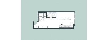 Studio_697sf Floor Plan at 1177 Greens Farms, Westport, CT