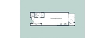 Studio_712sf Floor Plan at 1177 Greens Farms, Westport, 06880