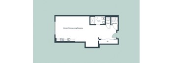 Studio_759sf Floor Plan at 1177 Greens Farms, Westport