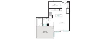 1M Floor Plan at The Tannery, Glastonbury