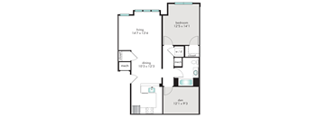 1J Floor Plan at The Tannery, Glastonbury, CT, 06033