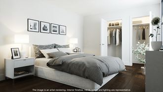 Master bedroom with a bed and a closet - Photo Gallery 3