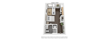 B Floor Plan at The Indie, Massachusetts, 02134