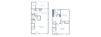 a floor plan of a bedroom apartment