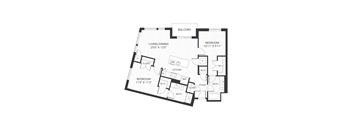 A black and white image of a house floor plan.