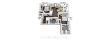 2 Bed 2 Bath Floor Plan at The Indie, Boston, 02134  