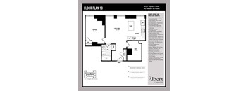 A floor plan for a 623 square feet apartment with 4th through 12th floors.