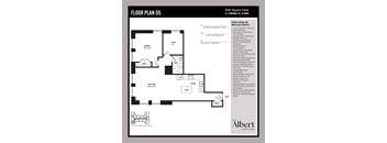 A floor plan for a 5th through 12th floor building with a list of amenities and fees.