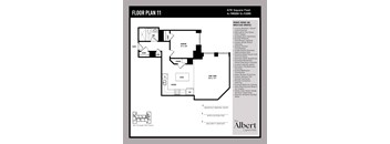 A floor plan for a 4th through 12th floor apartment at The Albert Capitol Park.