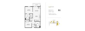 1 Bedroom w/ Den Unit  - B1