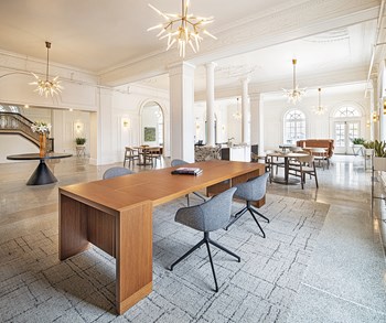 a photo of a common seating area