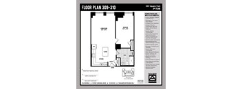 A black and white image of a floor plan for a 3rd floor apartment in The Albert.