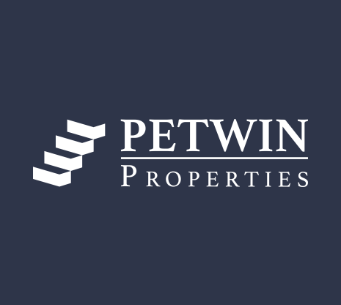 The image is a logo of Petwin Properties.