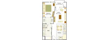 1 Bed A 2D Floor Plan