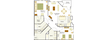 2 Bed B 2D Floor Plan