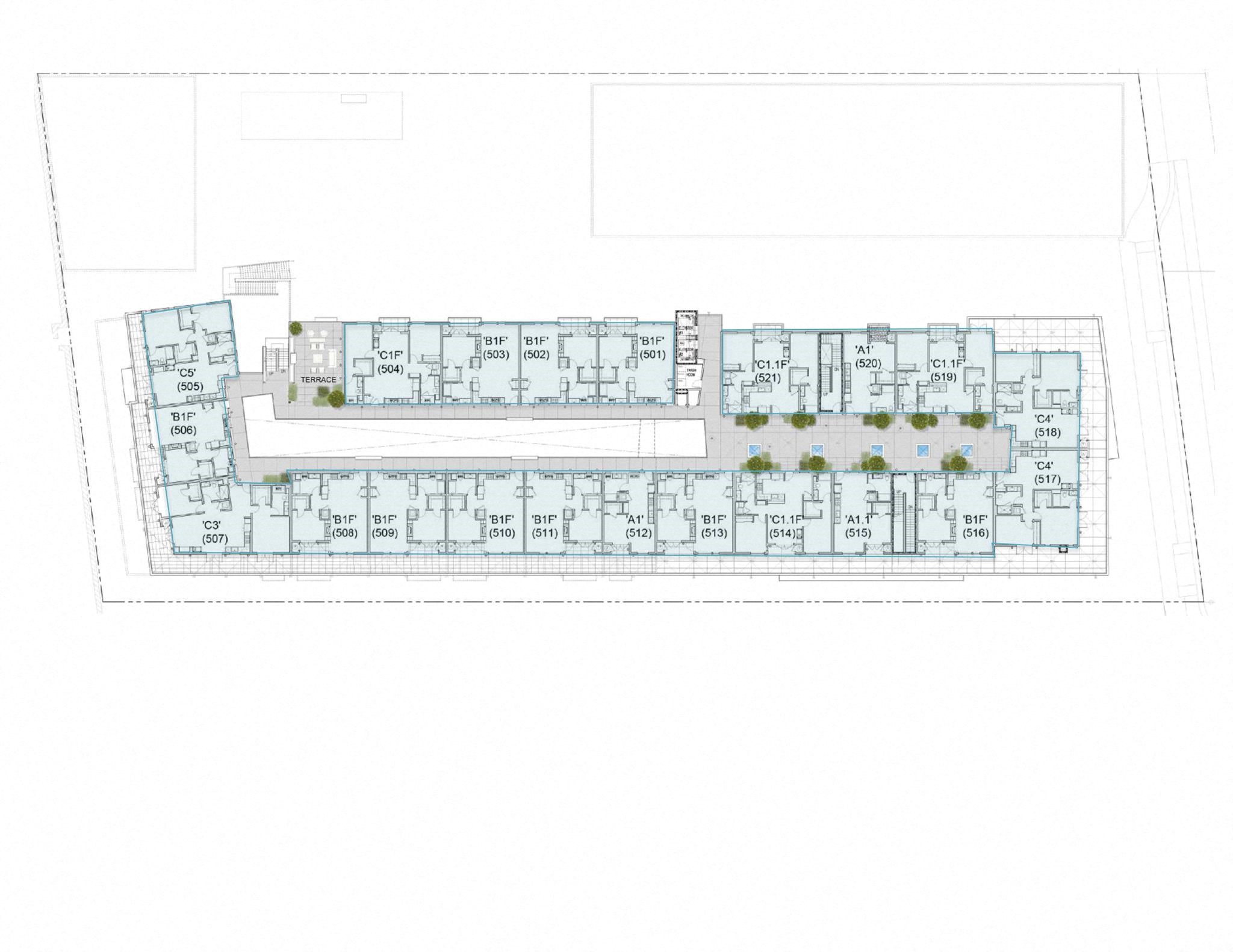 Fifth floor apartment site plan