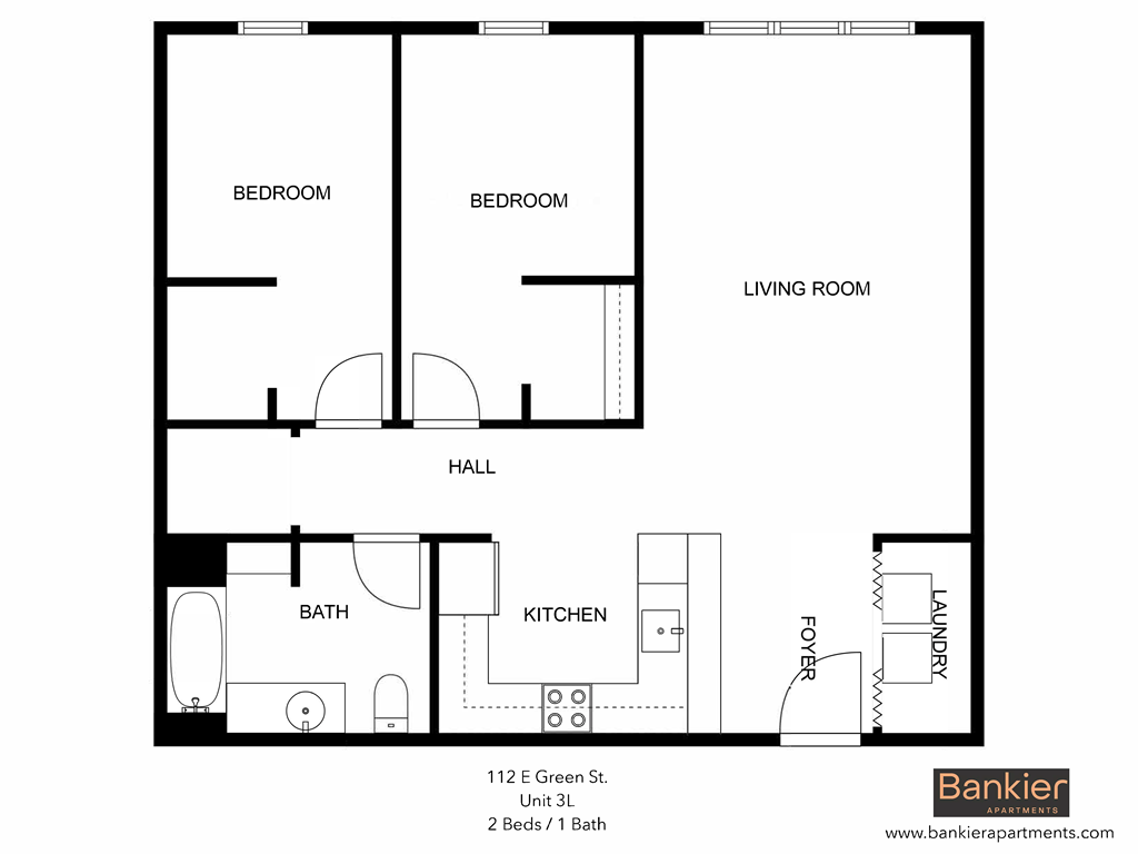 a floor plan of a 1 bedroom floor plan