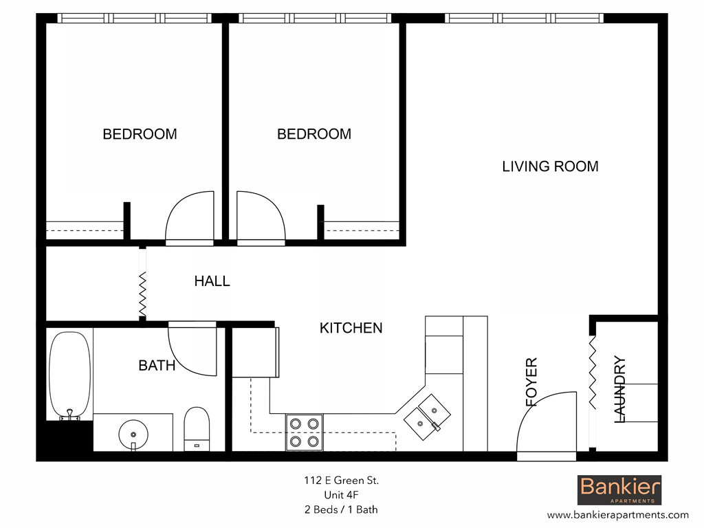 a floor plan of a room with a bedroom and a living room