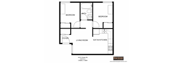 a floor plan of a room with a bedroom and a living room
