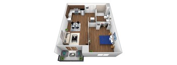 bedroom floor plan an open concept living and dining area with a fireplace and a balcony