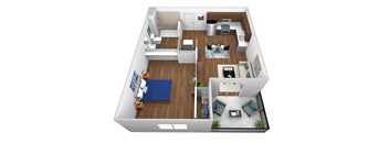 1 Bed 1 Bath B at The Fairfax Flats Apartments, Los Angeles, CA