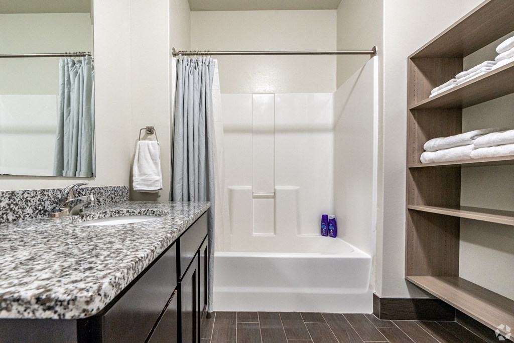 the preserve at ballantyne commons apartments bathroom with tub and shower