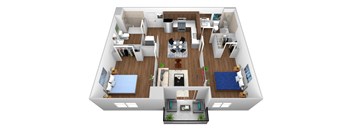 2 Bed 2 Bath A at The Fairfax Flats Apartments, Los Angeles, California