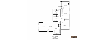 a floor plan of a town house with a bedroom and a living room