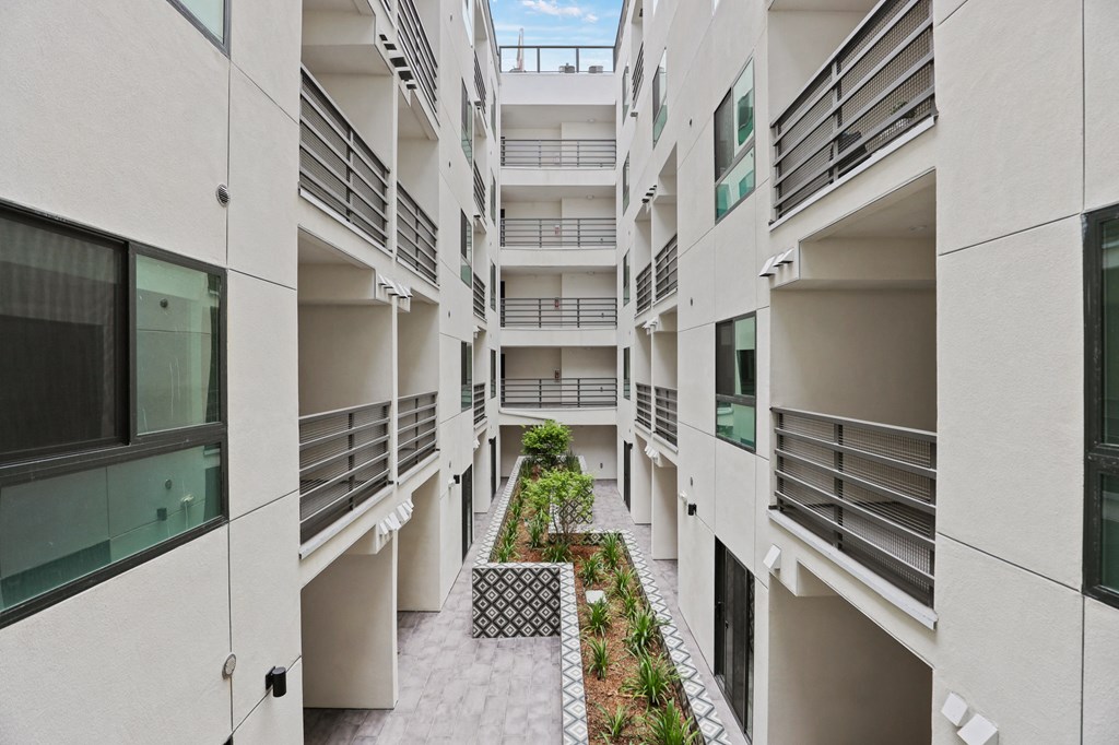 a view of an apartment complex with balconies at The Fairfax Flats Apartments, California