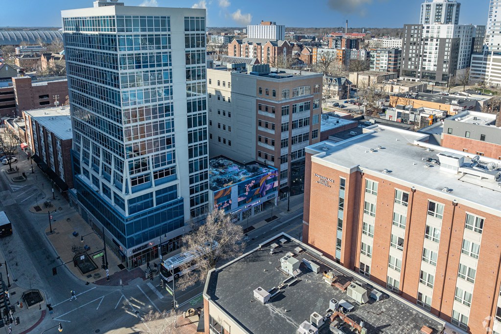 a view of a city from the roof of a building