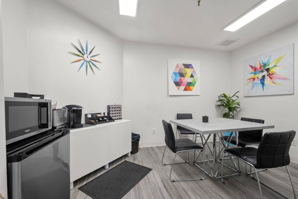 Dining table at Grand Central Market Apartments, Los Angeles, 90013